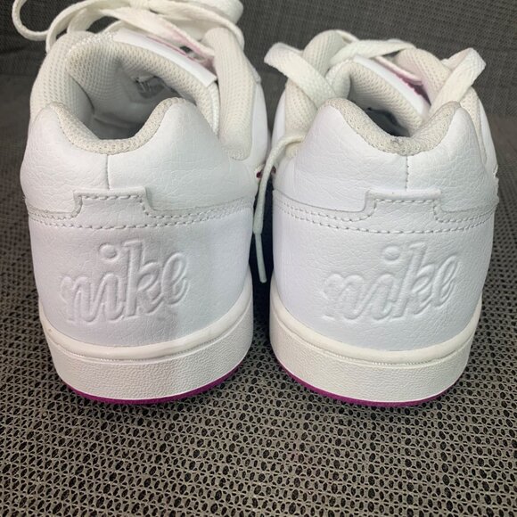 Nike Ebernon Low Top Womens Size 9 White & Pink Leather Sneakers - Picture 3 of 7